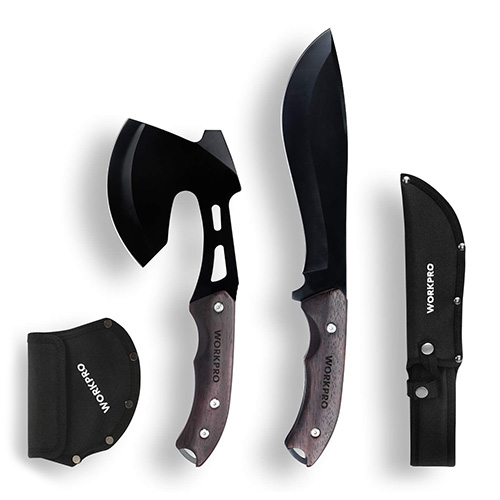WORKPRO Axe and Fixed Blade Knife Combo Set